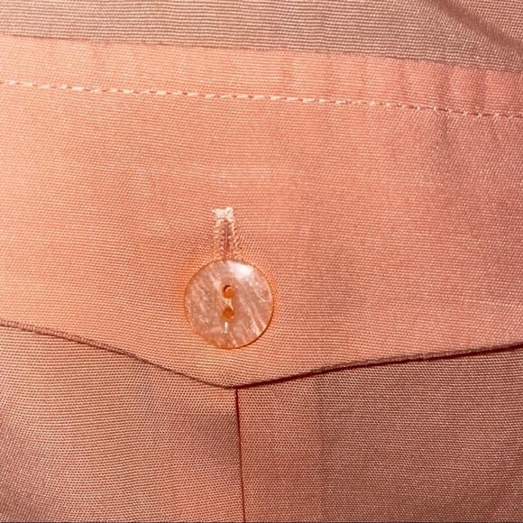 Karen Scott Shirt Blouse Short Sleeve Button Up Notched Collar Top Shoulder Pads - Picture 8 of 10